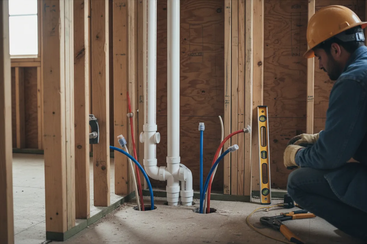 Drain and supply rough-in during Sump Pump Repair in Nyack
